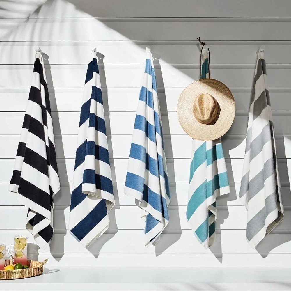 NWT Pottery Barn Classic Awning Stripe Beach Towel